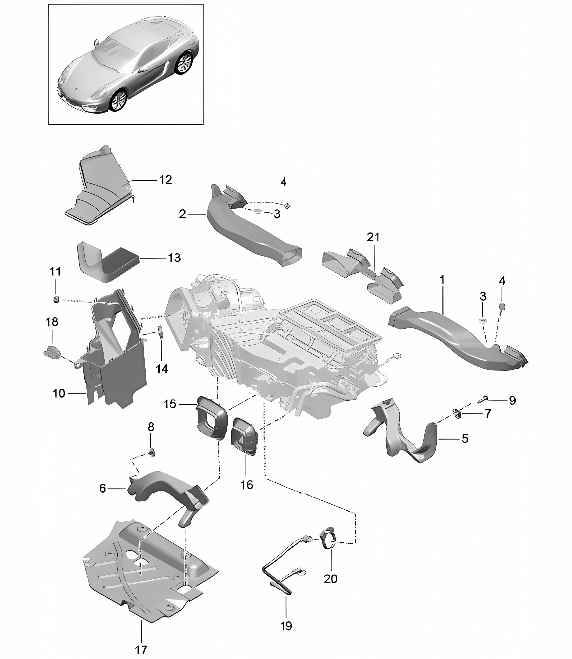 Air guide / Air distributor  981C Cayman / Cayman S 2014-16