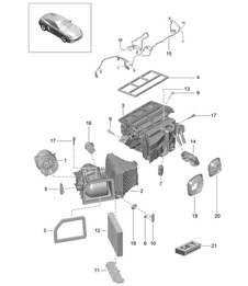 Airco en losse onderdelen 981C Cayman / Cayman S 2014-16