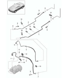 Koudemiddelcircuit / bodemplaat en achterkant 981C Cayman / Cayman S 2014-16