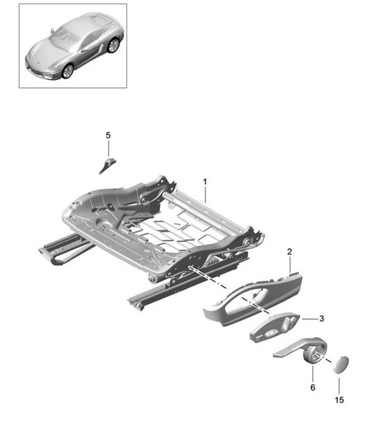 Sitzgestell / Sportsitz / Zubehör 981C Cayman / Cayman S 2014-16