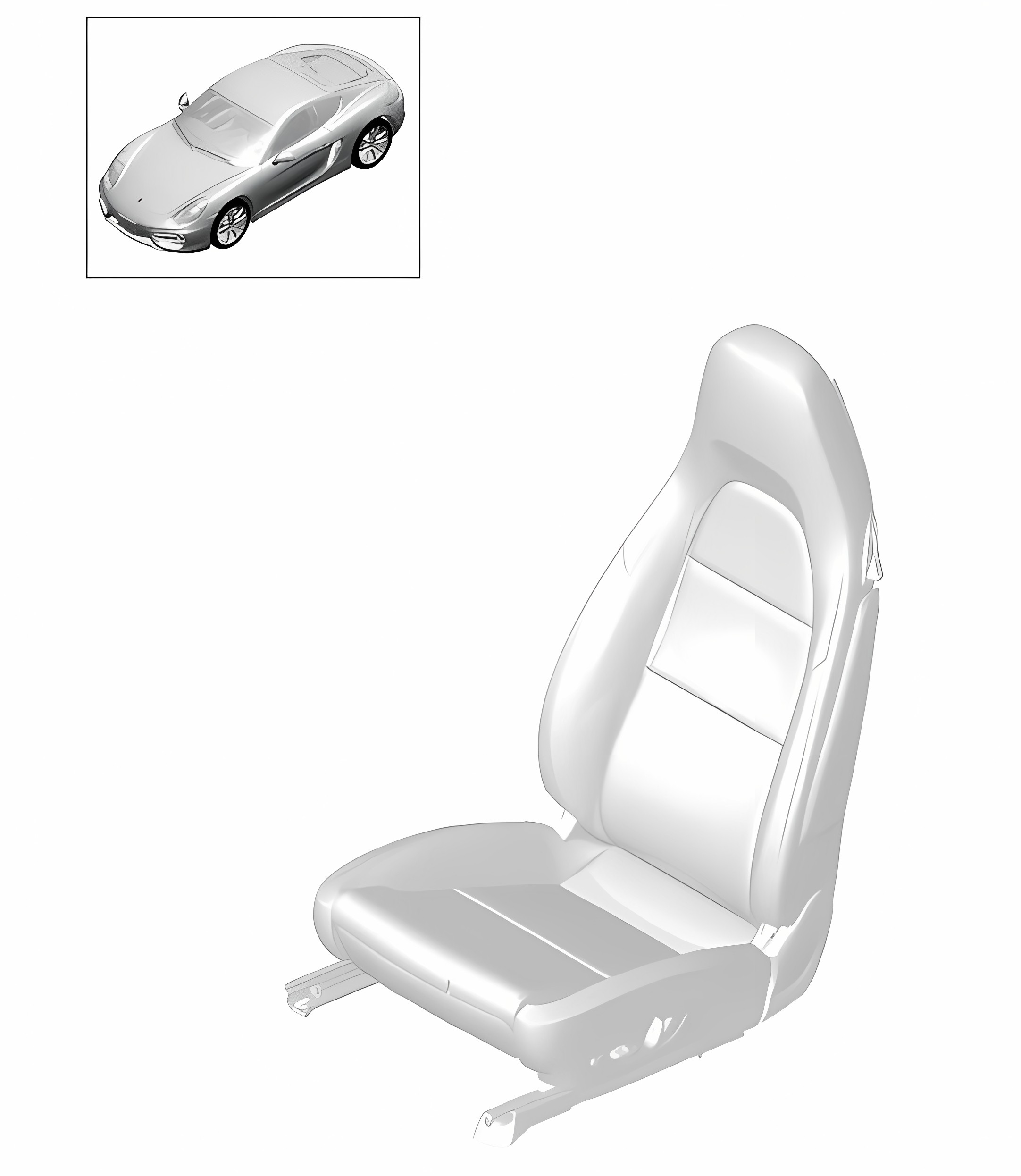 Heating element / Backrest side bolster / Centre part / Seat surface 981C Cayman / Cayman S 2014-16