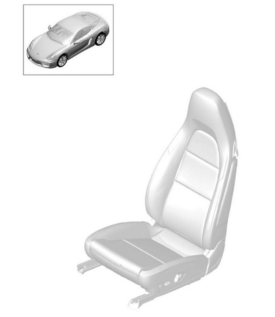 Heizelement / Lehnenseitenwange / Mittelteil / Sitzfläche 981C Cayman / Cayman S 2014-16