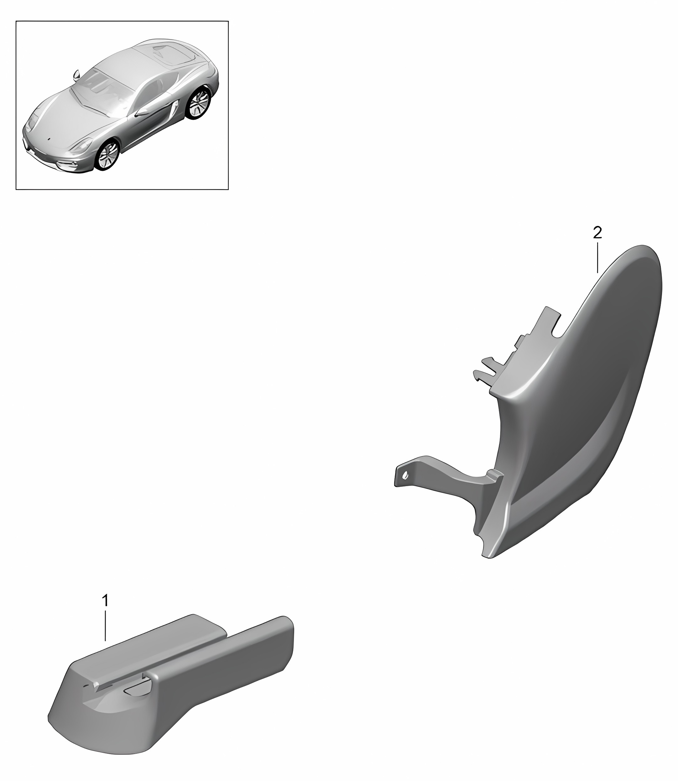 Sports seat Plus (complete) / Trim  / Rail /  Front seat  981C Cayman / Cayman S 2014-16