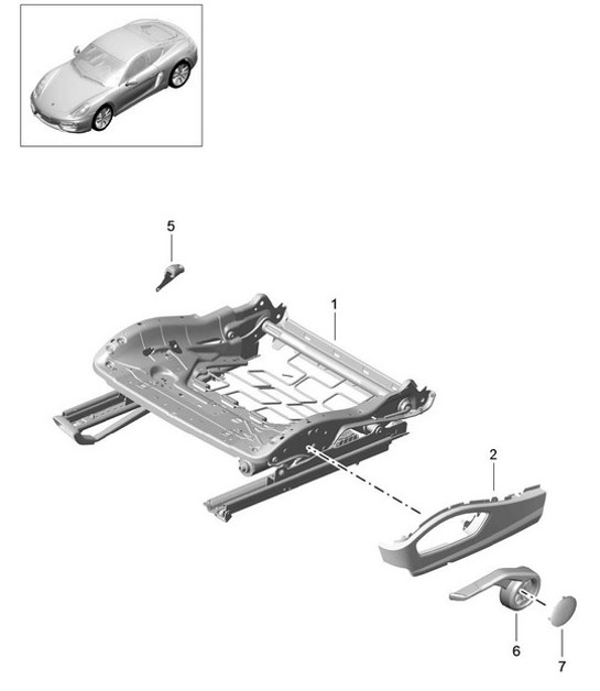 Sitzgestell / Sportsitz Plus / Zubehör 981C Cayman / Cayman S 2014-16