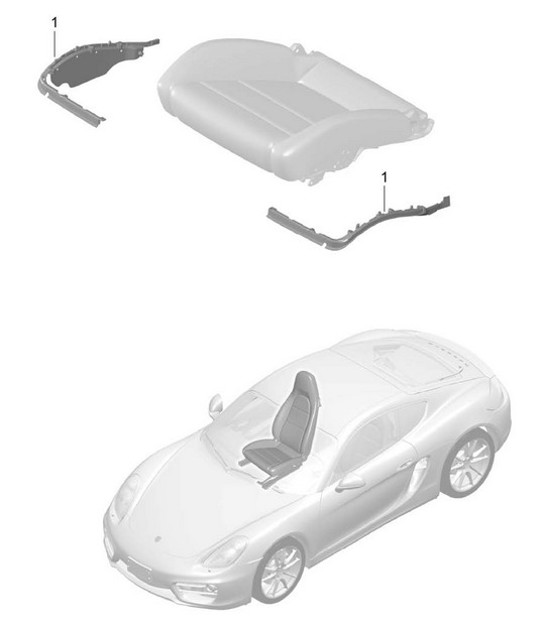 Polsterträger / Gestell / Sitzfläche / Sportsitz Plus / Reparaturset / Sitzbelegungserkennung 981C Cayman / Cayman S 2014-16
