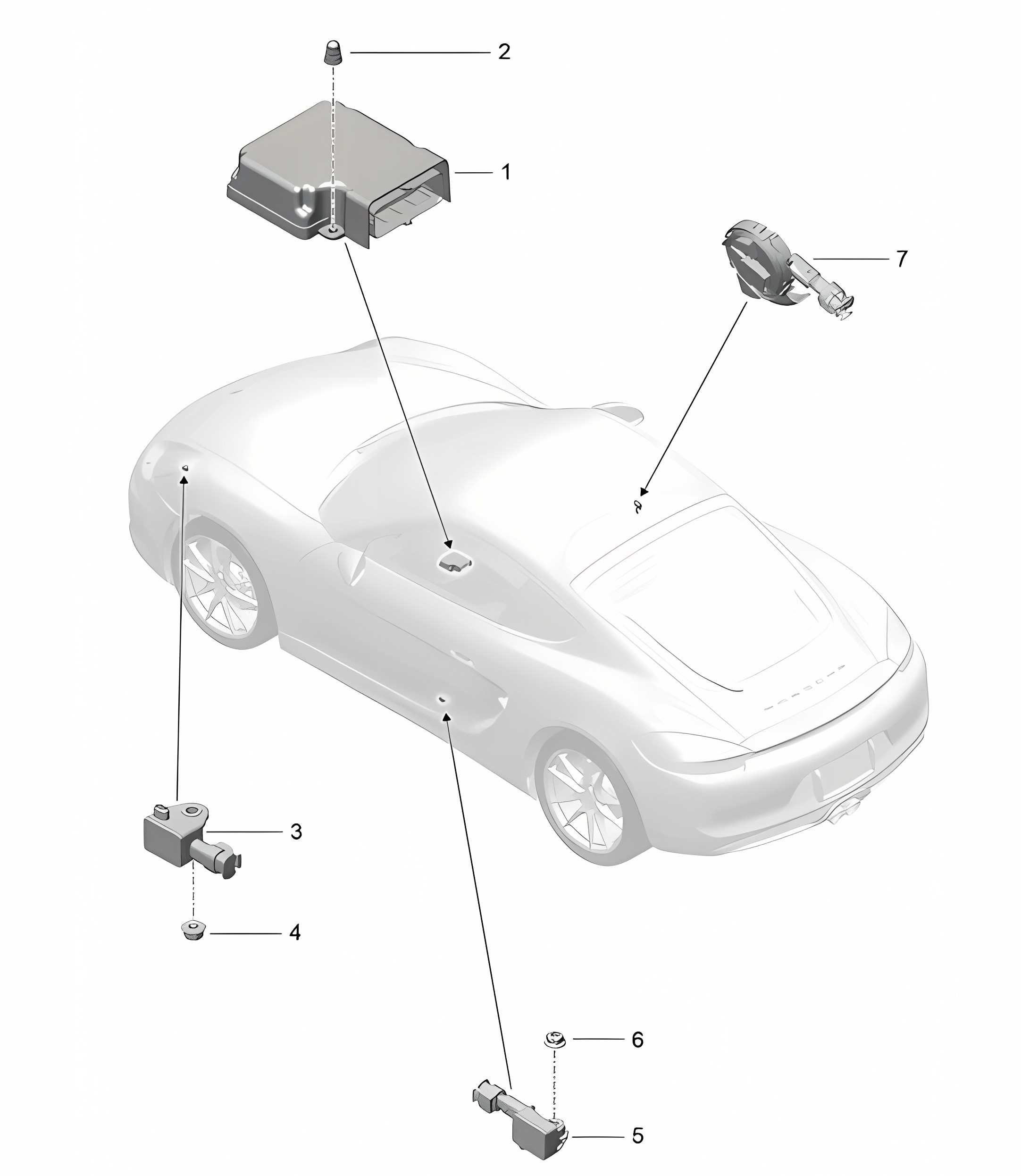 Control unit / Sensor / Airbag 981C Cayman / Cayman 2014-16