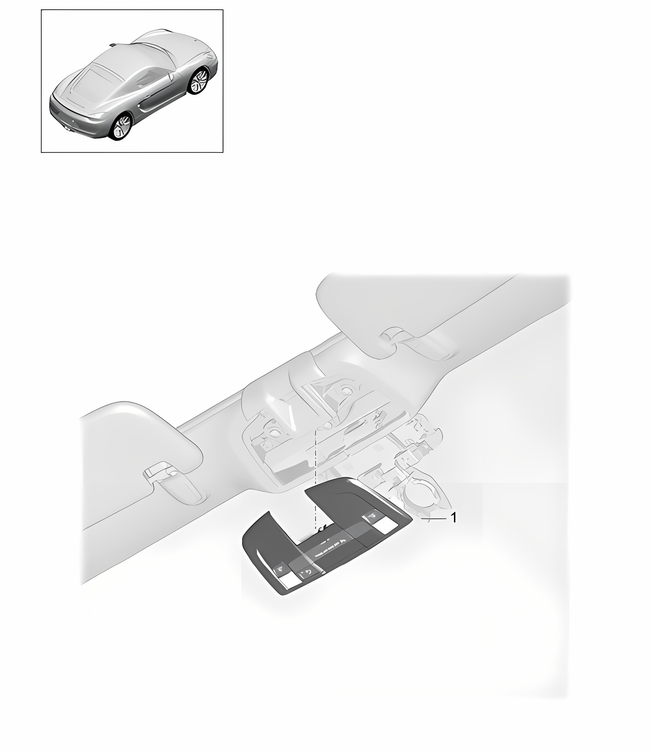 Console / Roof  981C Cayman / Cayman S 2014-16