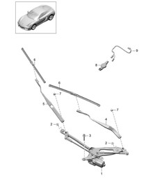 Ruitenwissersysteem, compl. / Regensensor 981C Cayman / Cayman S 2014-16