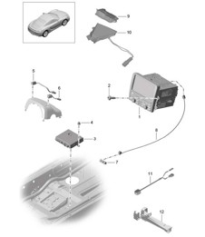 Panneau de commande / Système de navigation / Unité radio / Unité récepteur pour / Réception TV / microphone 981C Cayman / Cayman 2014-16