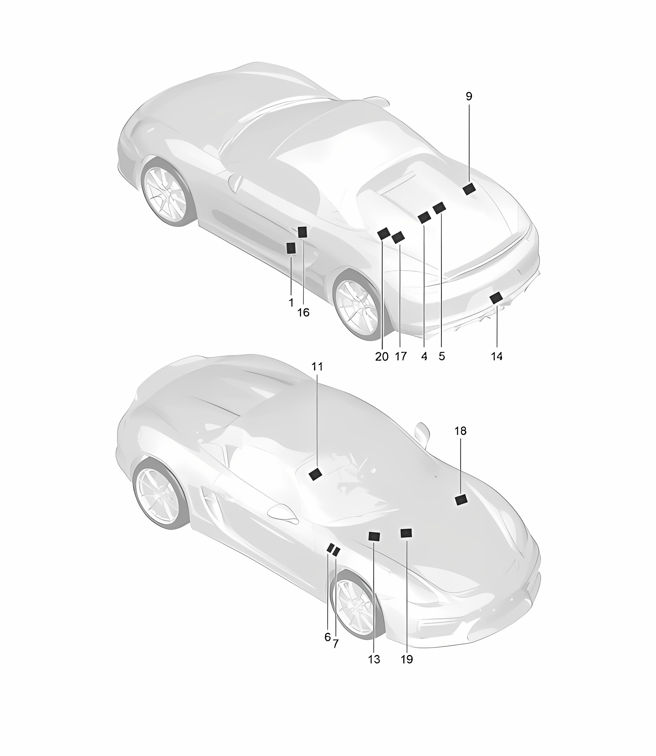 Signs / notices 981.SP Boxster Spyder 2016