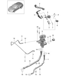 Connection / Water pipe / Control / Water cooling 981.SP Boxster Spyder 2016