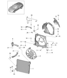 Raffreddamento ad acqua/Radiatore/Ventola 981.SP Boxster Spyder 2016