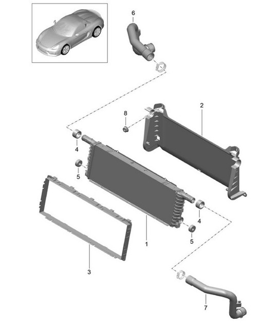 Diagram 105-017 Porsche Boxster 981 S / GTS 3.4L 2012-16 Engine