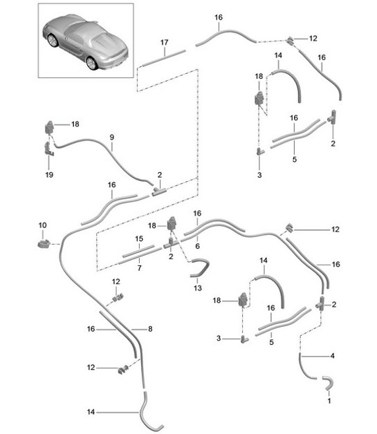 Diagram 107-015 Porsche 997 MK1 GT3 / GT3 RS 2007-09 Engine
