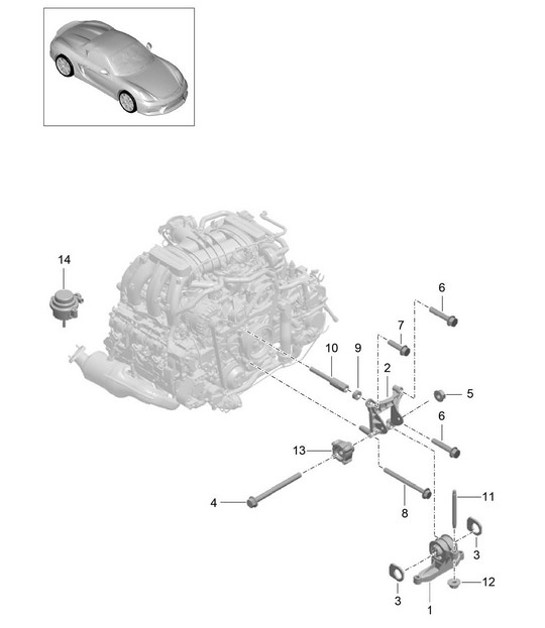 Diagram 109-000 Porsche Boxster 981 Spyder 3.8L 2016 Motor
