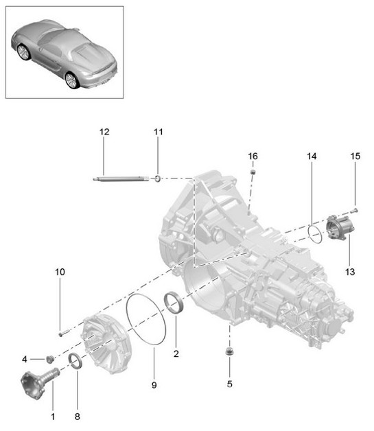 Diagram 302-005 Porsche Panamera 970 MK1 (2009-2013) Transmission