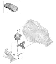 Suspension transmission / Joint fileté / Moteur 981.SP Boxster Spyder 2016