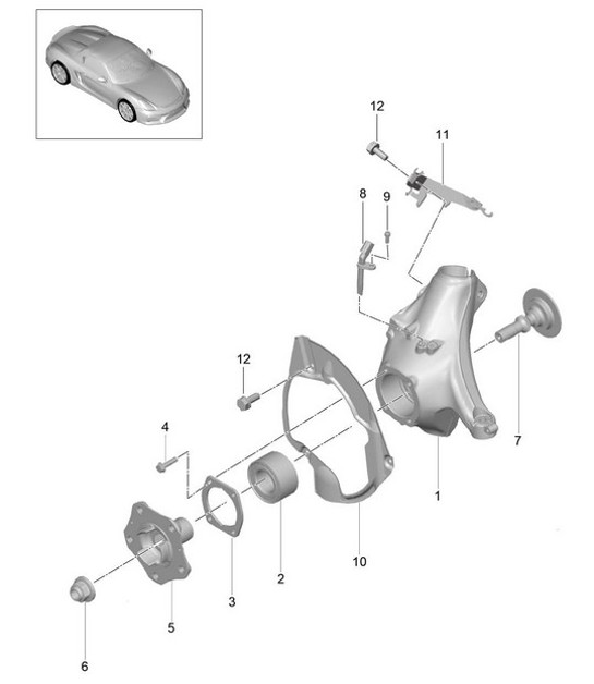 Diagram 401-005 Porsche 993 (911) C2S 1994-97 Vorderachse, Lenkung 