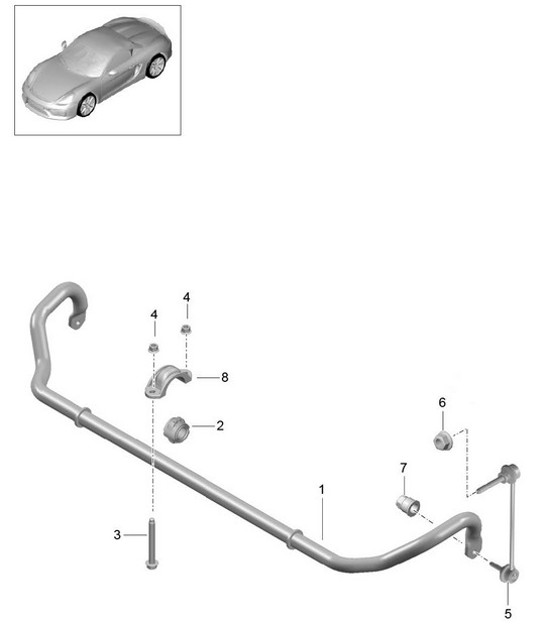 Diagram 402-005 Porsche 997 MK1 Carrera 4S 3.8L 2005-08 Eje delantero, dirección 