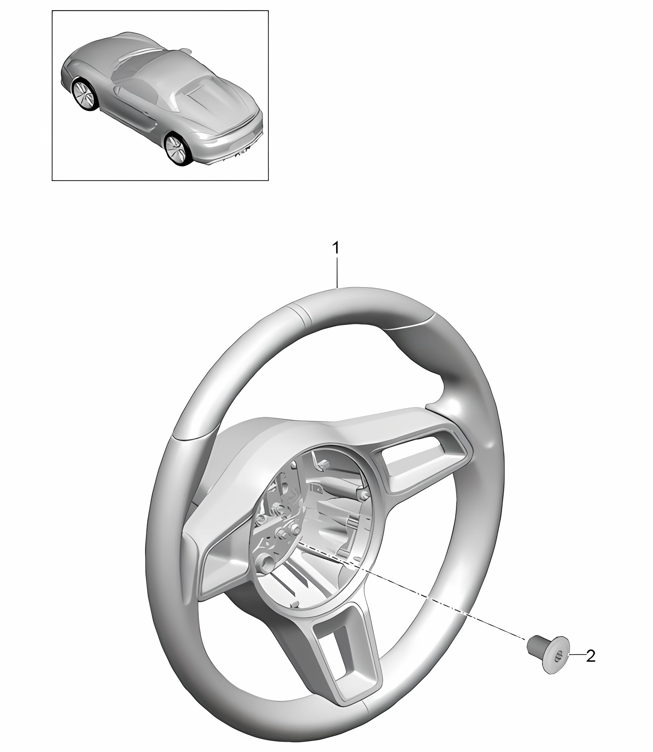 Steering wheels - PR:480, 6-speed manual - 981.SP Boxster Spyder 2016