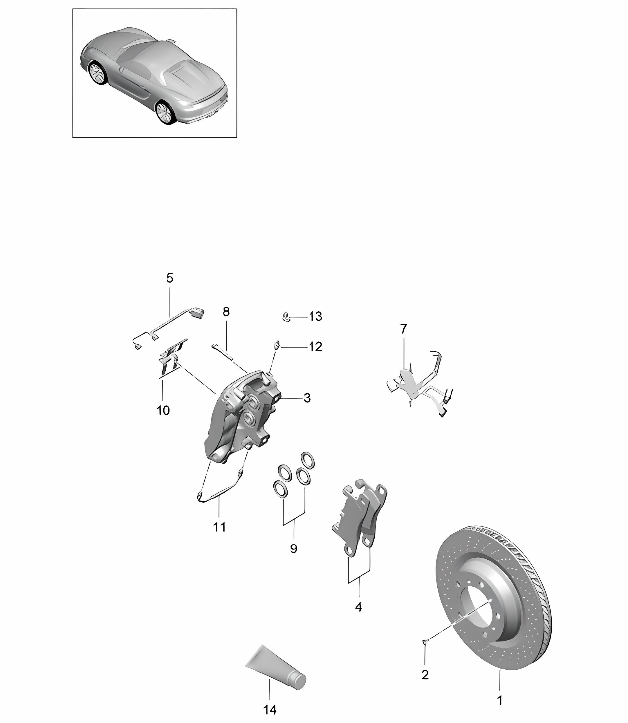 Disc brake / Rear axle 981.SP Boxster Spyder 2016