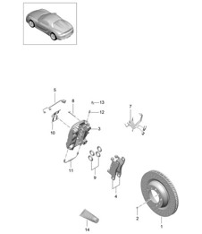 Disc brake / Rear axle 981.SP Boxster Spyder 2016