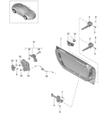 Carcasa de puerta / Piezas de instalación / Cerradura de puerta 981.SP Boxster Spyder 2016