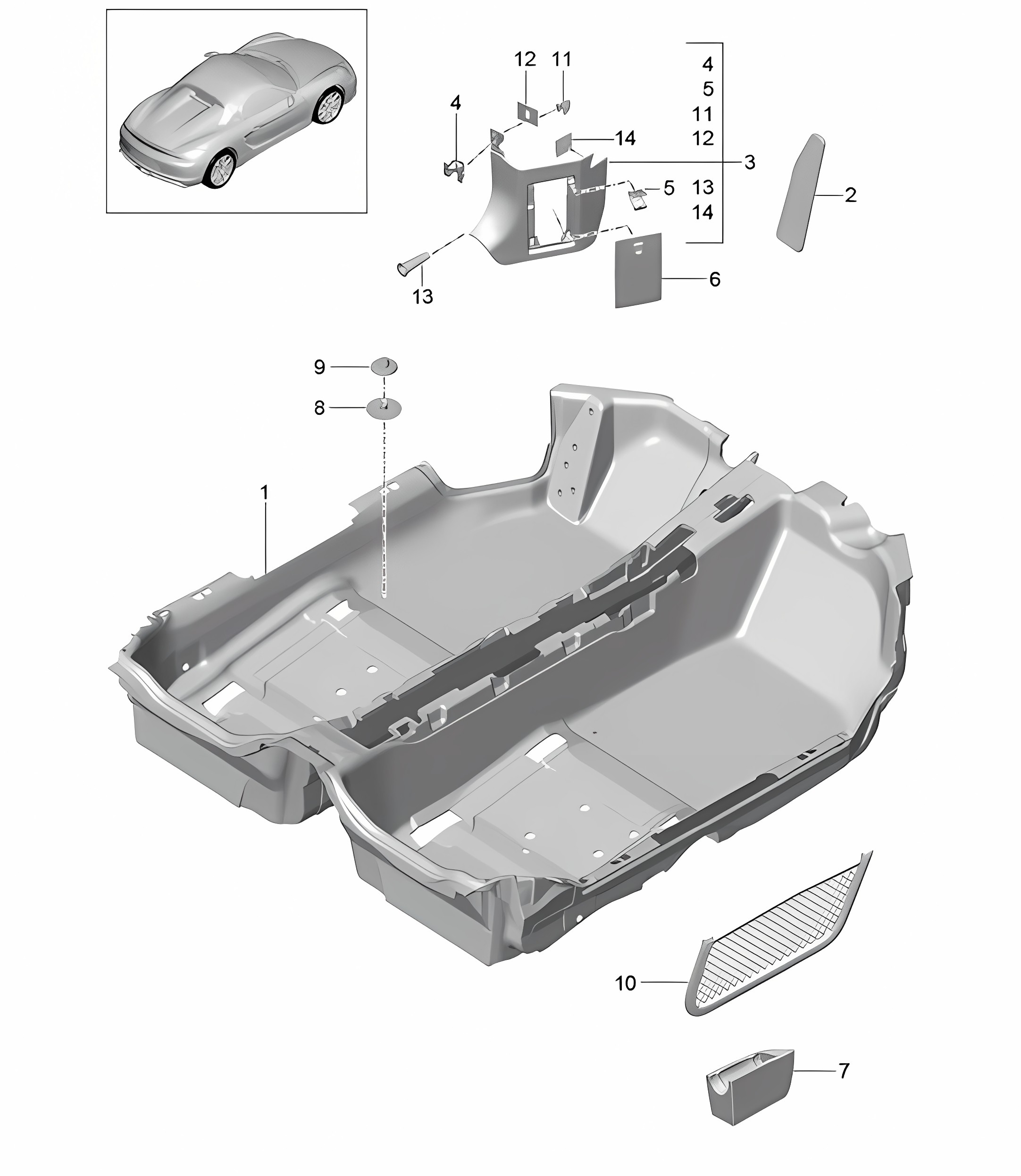 Flooring / Carpet 981.SP Boxster Spyder 2016