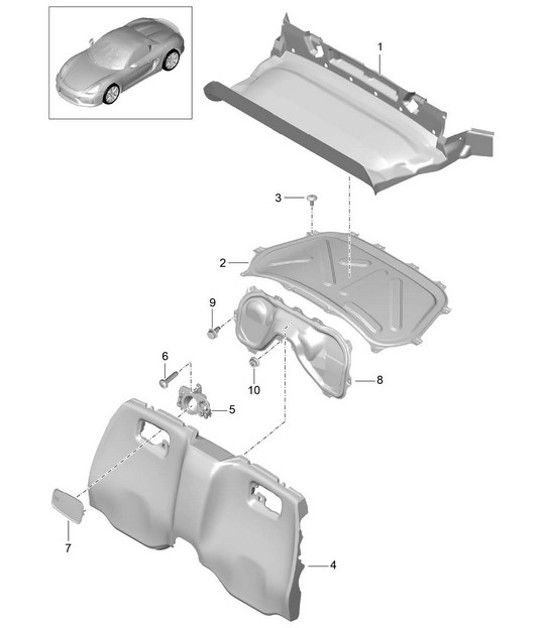Revestimientos / Compartimento motor 981.SP Boxster Spyder 2016