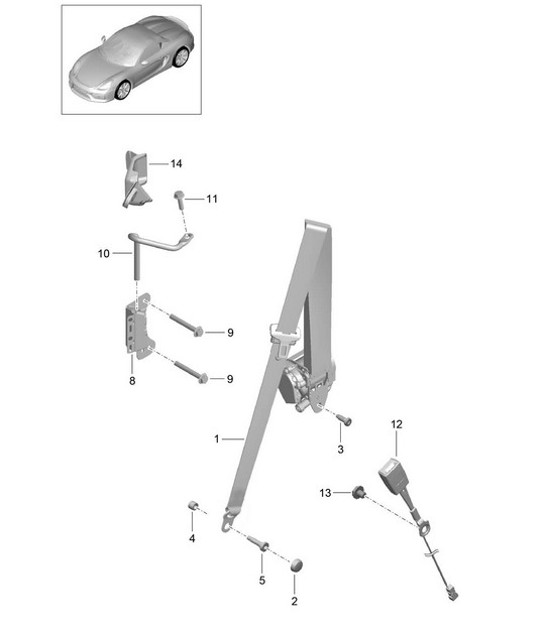 Cinturón de seguridad 981.SP Boxster Spyder 2016