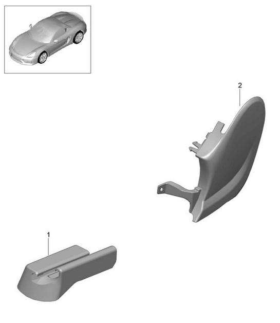 Asiento delantero (completo) / Asiento deportivo Plus / Embellecedor / Rail 981.SP Boxster Spyder 2016