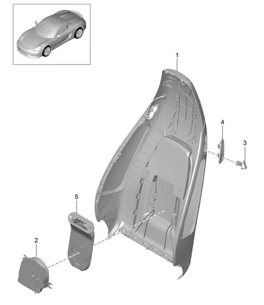 Carcasa respaldo / Asiento deportivo Plus / Accesorios 981.SP Boxster Spyder 2016