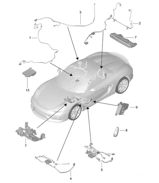 Cableado / Interruptor / Centralita / Motor eléctrico / Asiento deportivo 981.SP Boxster Spyder 2016