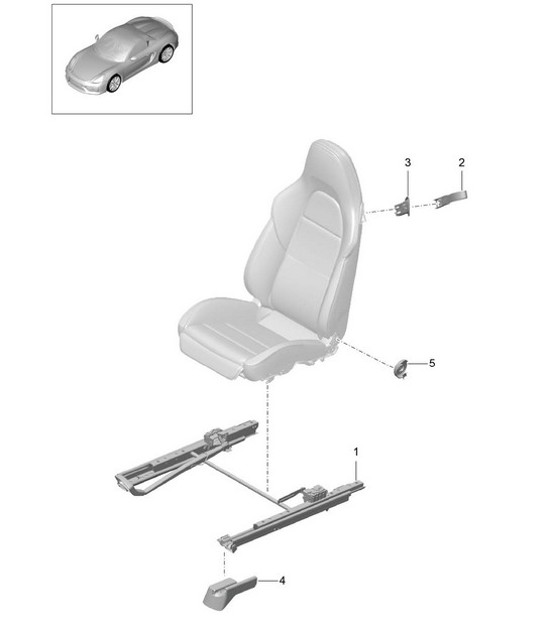 Asiento envolvente / Abatible (completo) 981.SP Boxster Spyder 2016