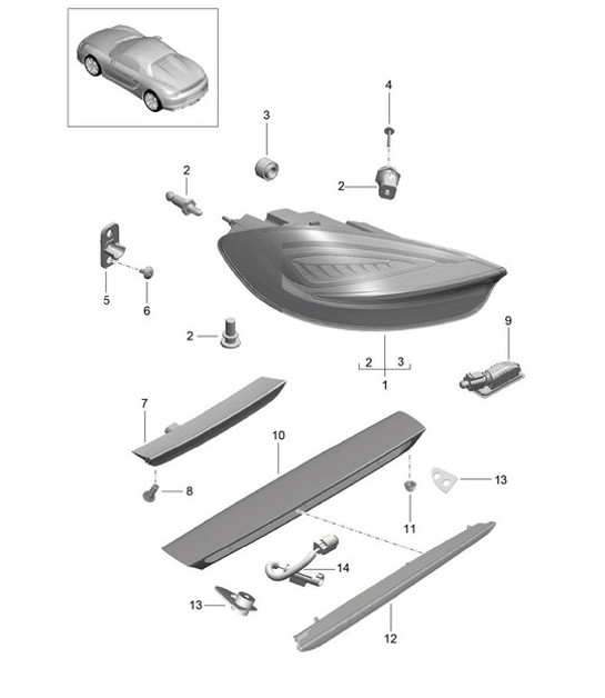 Diagram 905-005 Porsche 957 Cayenne S / GTS 4.8L 2007-10 Electrical equipment