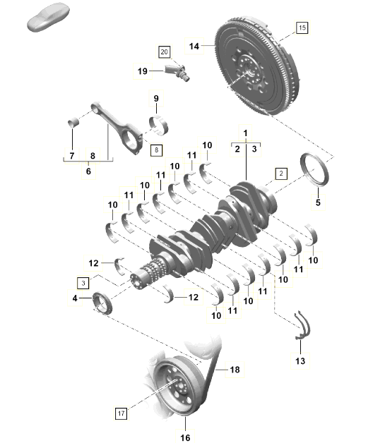Diagram 102-001 Porsche 911 & 912 (1965-1989) Engine