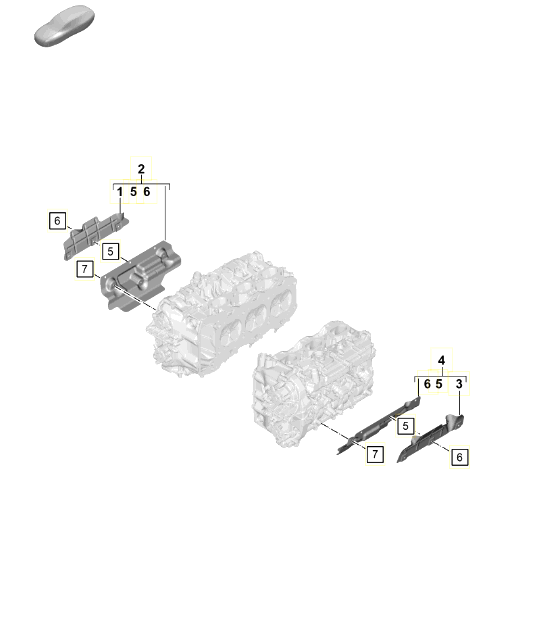 Diagram 103-008 Porsche Boxster 986/987/981 (1997-2016) Engine