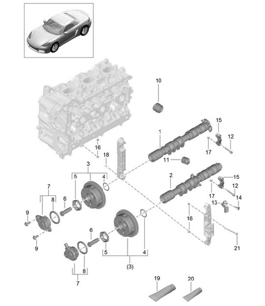 Diagram 103-010 Porsche Panamera 970 MK1 (2009-2013) Motor