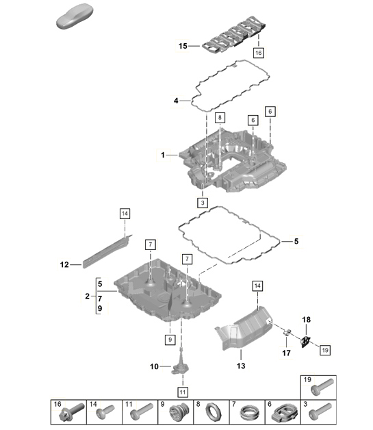 Diagram 104-003 Porsche Macan (95B) MK1 (2014-2018) Engine