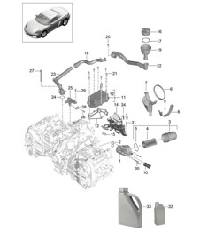 Engine lubrication / Oil filter / Oil inlet / heat exchanger 718 (982) Boxster 2017>>