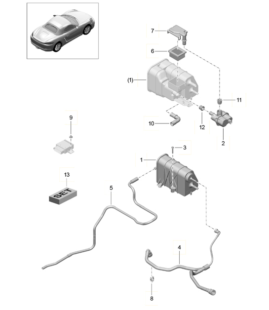 Diagram 201-020 Porsche 944 (1982-1991) 