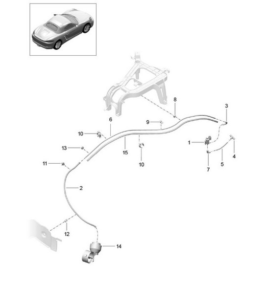 Diagram 202-015 Porsche Macan (95B) MK1 (2014-2018) Brandstofsysteem, uitlaatsysteem