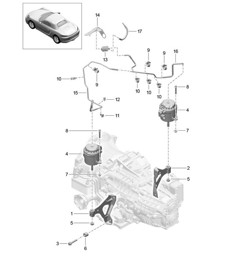 Transmission suspension / Threaded joint / Engine 718 (982) Boxster 2017>>