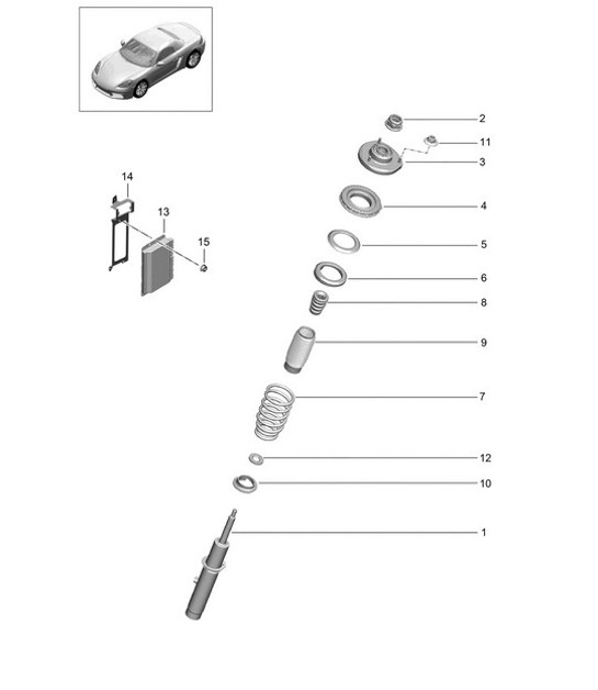 Diagram 402-000 Porsche 911 & 912 (1965-1989) Front Axle, Steering 