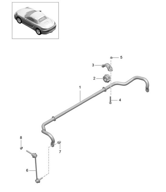 Diagram 402-005 Porsche Cayman 987C / 981C (2005-2016) Assale anteriore, sterzo 
