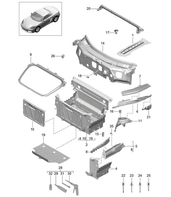 Diagram 801-010 Porsche Panamera 976 2023>> 