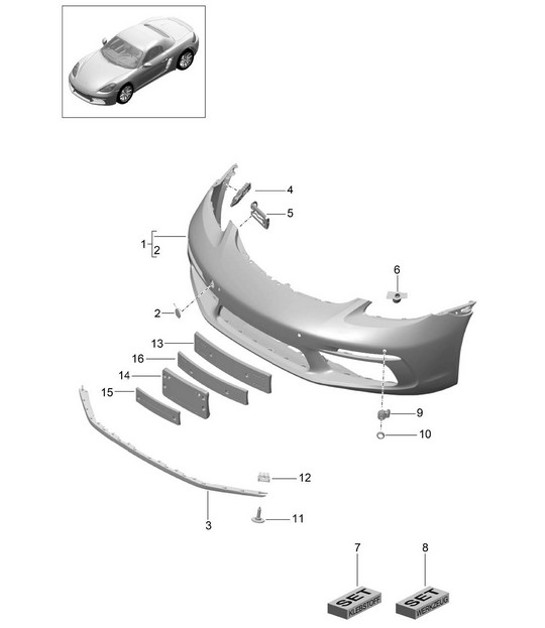 Diagram 802-000 Porsche Cayman 987C / 981C (2005-2016) Body