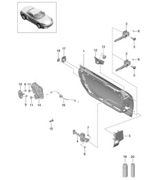Door shell / Installation parts / Door lock 718 (982) Boxster 2017>>