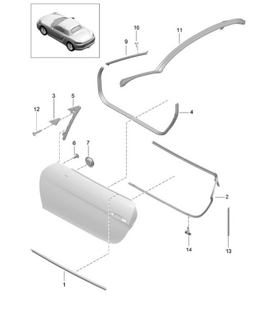Diagram 804-010 Porsche 955 Cayenne 3.2L V6 2003-06 Body