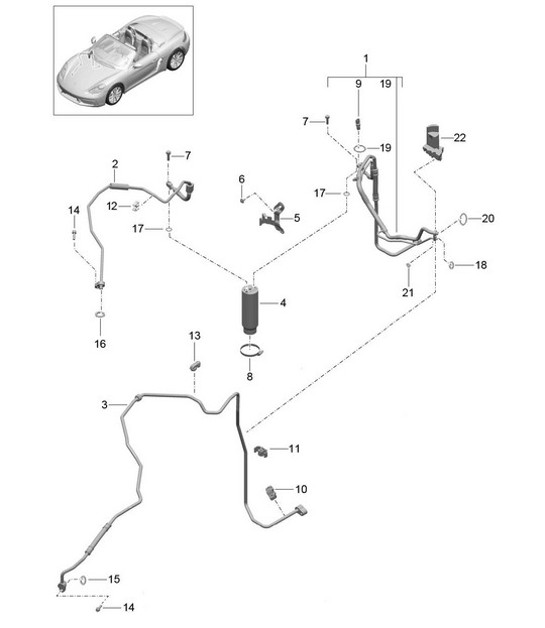 Diagram 813-025 Porsche 918 Spyder 2014-2015 